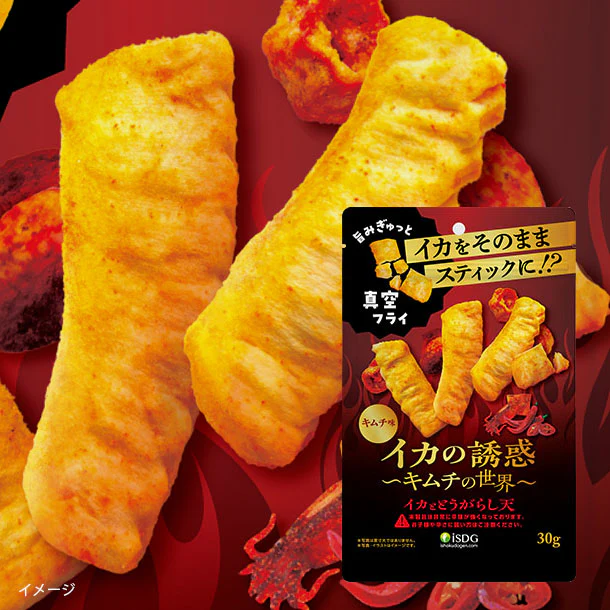 「イカの誘惑 イカ＆唐辛子天ぷら キムチ味」30g