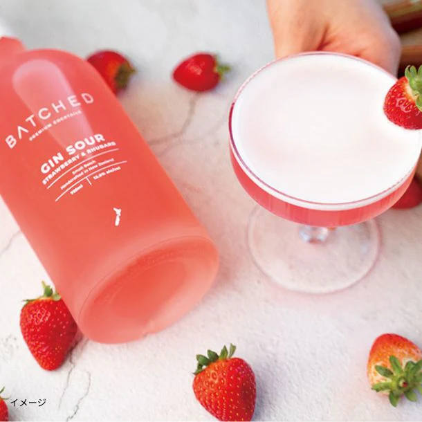 「バッチト プレミアム・カクテルズジン・サワー ストロベリー&ルバーブ」725ml