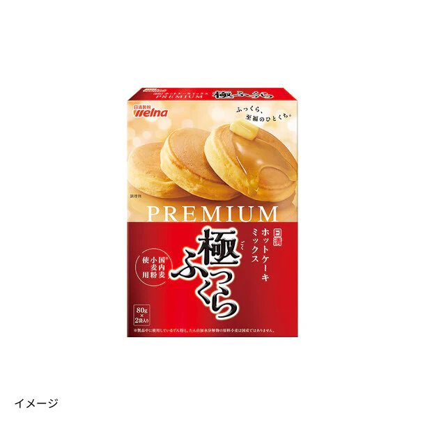 日清「ホットケーキミックス PREMIUM 極ふっくら 国内麦小麦粉使用」160g